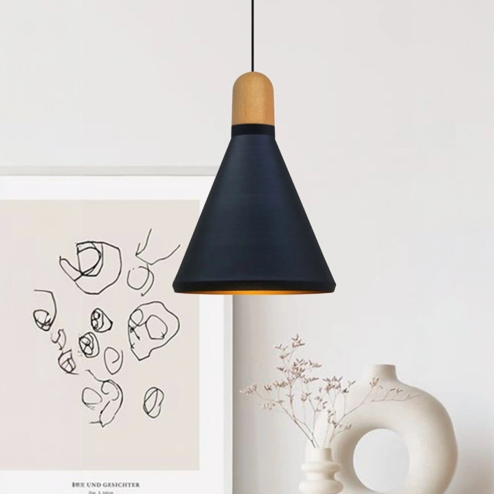 Sabonis Kronleuchter Holzkopf Einzelne Pendelleuchte